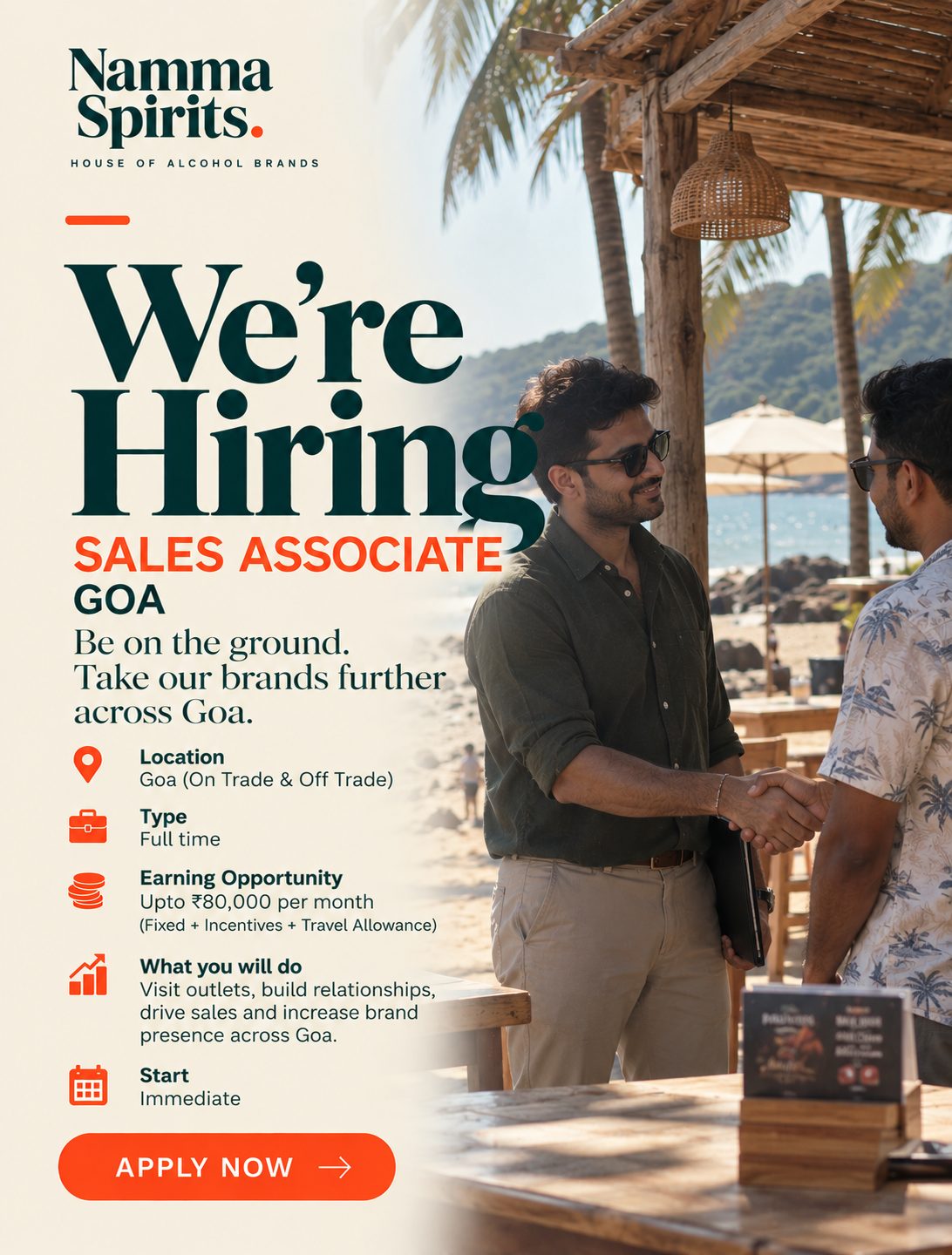 We're hiring: Sales Associate, Goa. Be on the ground. Take our brands further across Goa.